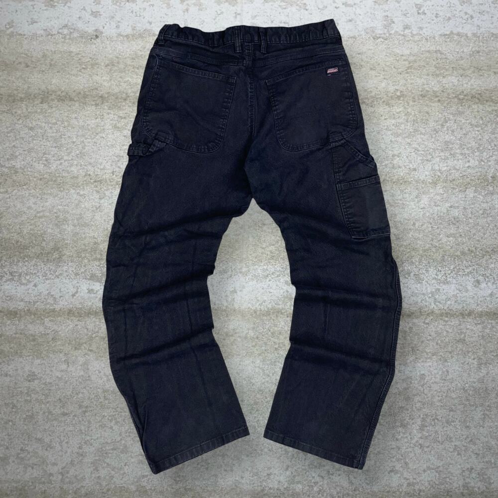 Vintage 90s Dickies Carpenter Pants 33x32 Regular Straight Leg Jet Black Canvas